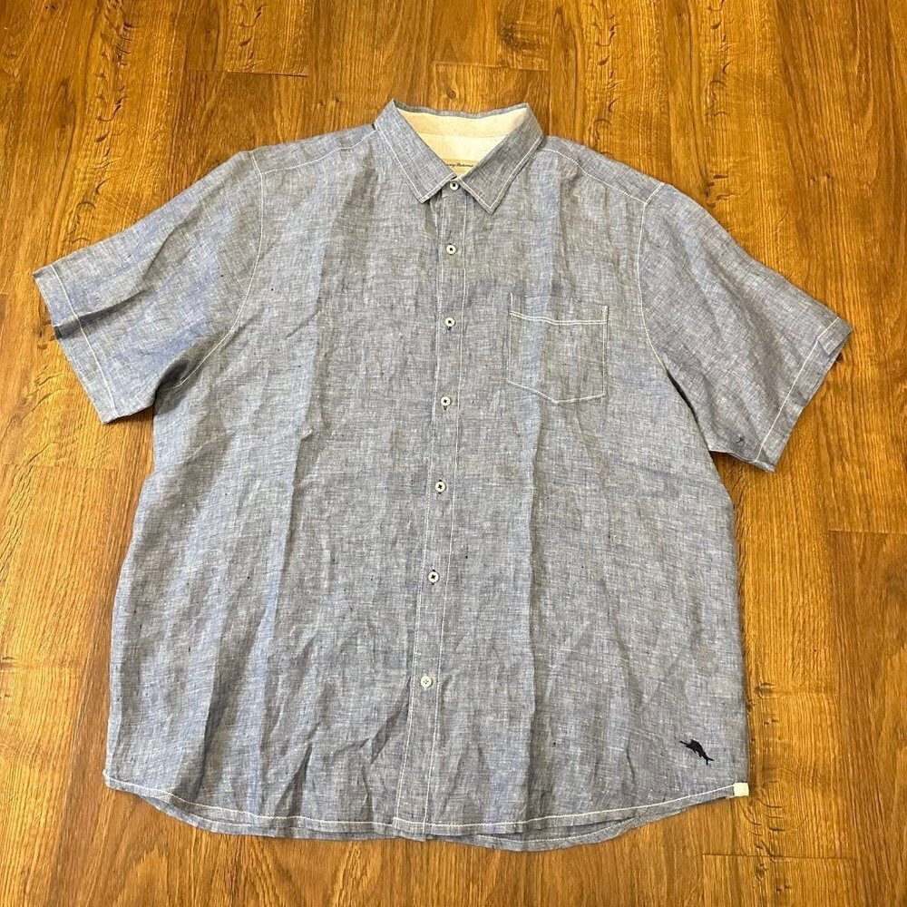 Tommy Bahama linen short sleeve button up shirt